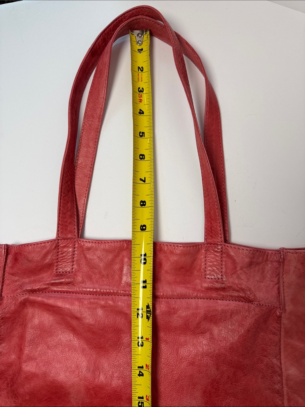 LATICO Margie Tote Red 100% Full Grain Leather Classic Everyday Carry All - Picture 10 of 14